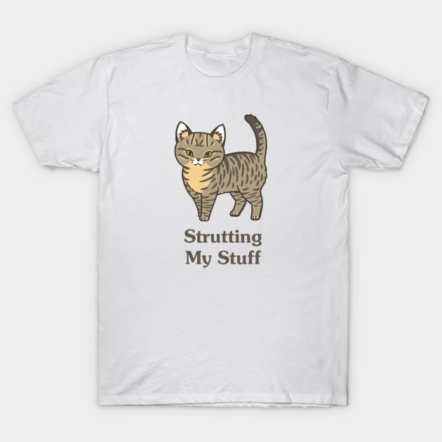 Strutting My Stuff Cat T-Shirt by MonoFishTank